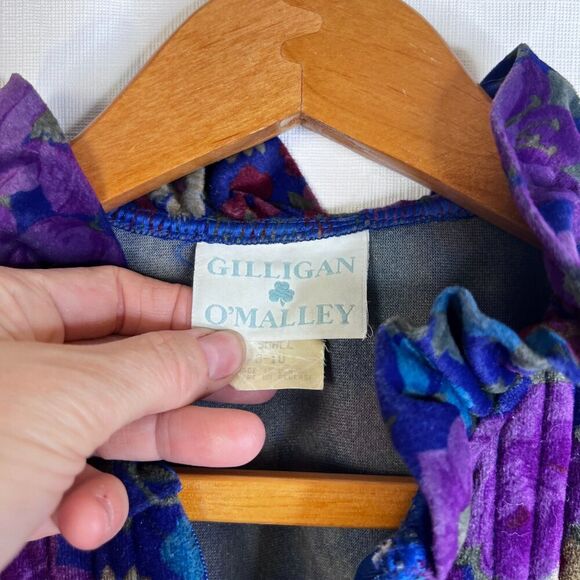 Gilligan & O'Malley Vintage Velour Long Night Dress Pajama Robe Sleep Wear Small - Picture 5 of 11